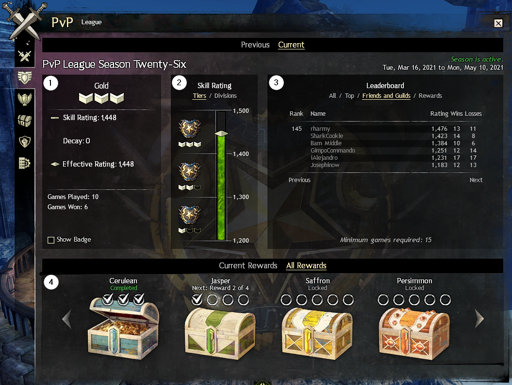 League tab